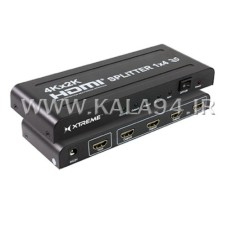 اسپلیتر HDMI مارک KAISER / مبدل 1 پورت به 4 پورت / پاوردار / پشتیبانی 3D - 2K - 4K / به همراه آداپتور / بدون افت کیفیت